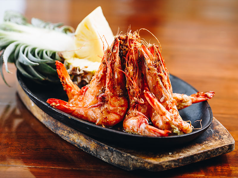 The Waterfront Hotel and Choy's Restaurant Prawns Restaurant Dishes