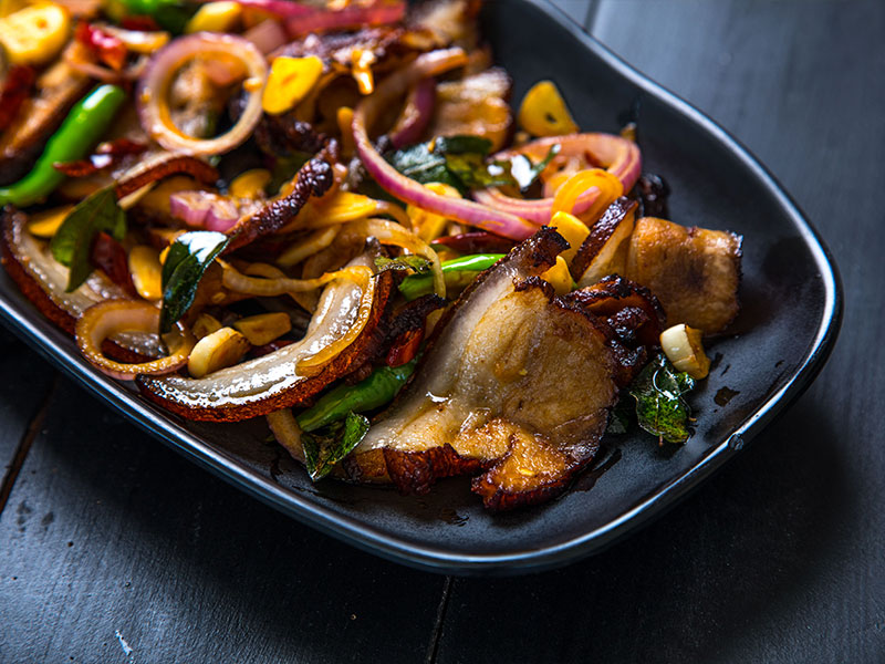 The Waterfront Hotel and Choy's Restaurant Pork Bite Restaurant Dishes